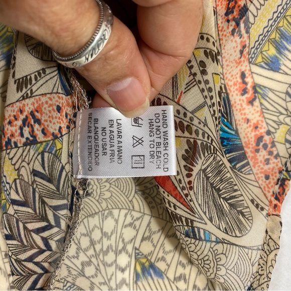 Doe & Rae Tank Top woman’s large Boho Lace Blouse High Low Summer Flowy Sheer - Picture 4 of 13